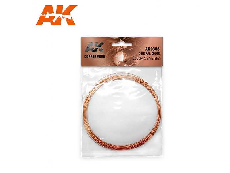 Copper Wire 0.60mm X 5 Meters Original Color - zdjęcie 1 Copper Wire 0.60mm X 5 Meters Original Color - zdjęcie 1