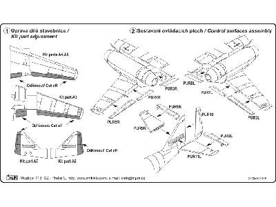 Me 262A - control surfaces set for Academy - zdjęcie 3