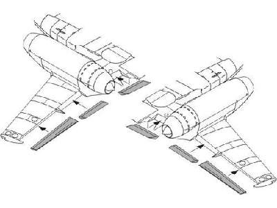Messerschmitt Me 262A/B Wing flaps for Academy kit - zdjęcie 1