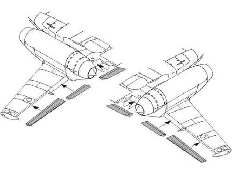 Messerschmitt Me 262A/B Wing flaps for Academy kit - zdjęcie 1