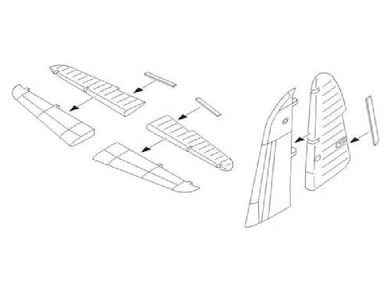 Martin B-26F/G Control surfaces for Hasegawa - zdjęcie 1