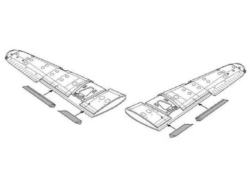 Martin B-26F/G Wing flaps set for Hasegawa - zdjęcie 1 Martin B-26F/G Wing flaps set for Hasegawa - zdjęcie 1