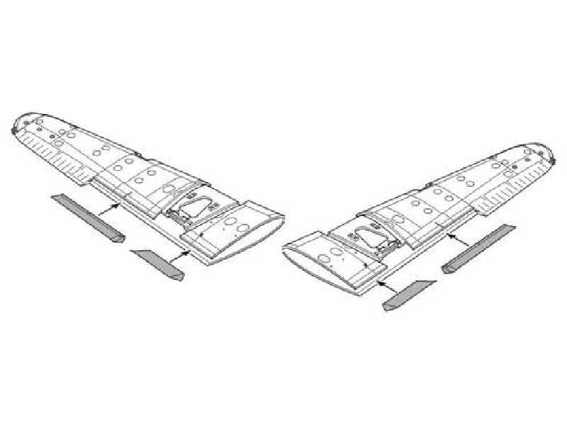 Martin B-26F/G Wing flaps set for Hasegawa - zdjęcie 1