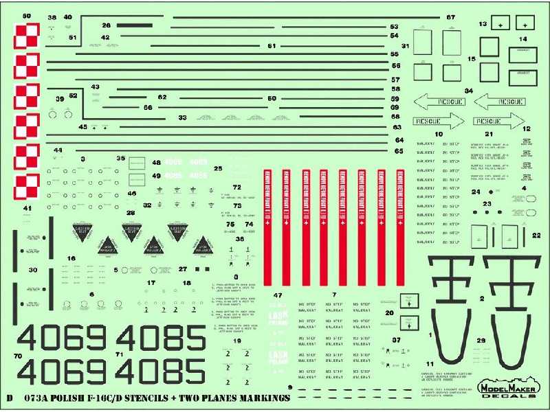 Polish F-16c/D Stencils - zdjęcie 1