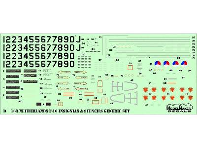 Netherlands F-16 Insignia's & Stencils Generic Set - zdjęcie 1