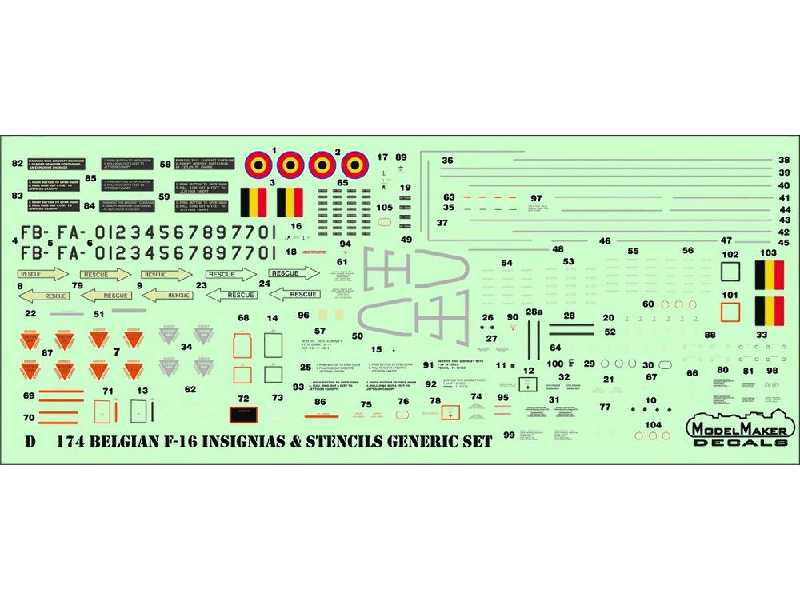 Belgian F-16 Insignias & Stencils-generic Set - zdjęcie 1