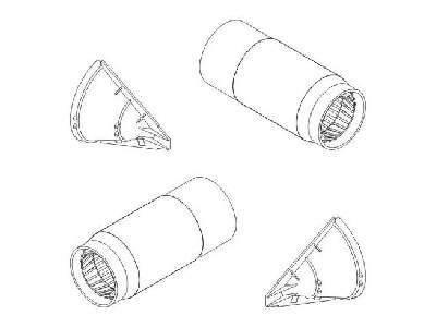 TSR  2 Intake FOD covers and Exhausts 1/72 for Airfix kit - zdjęcie 1