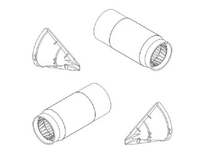 TSR  2 Intake FOD covers and Exhausts 1/72 for Airfix kit - zdjęcie 1