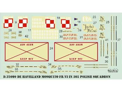 De Havilland Dh-98 Mosquito F.B. Mk. Vi In Polish Service Mask + Decal - zdjęcie 3