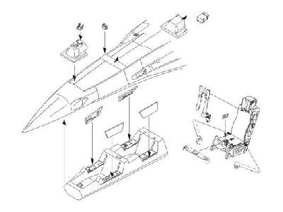 F-16I Sufa  Interior set for 1/72 Hasegawa / Kinetic kit - zdjęcie 1