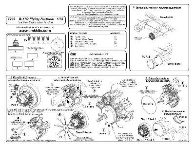 B-17G Flying Fortress  Left Outer Engine -  set 1/72 for Revell - zdjęcie 2