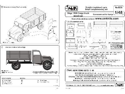 Steyr 1500 Cargo truck wood cab - conversion set for Tamiya - zdjęcie 2
