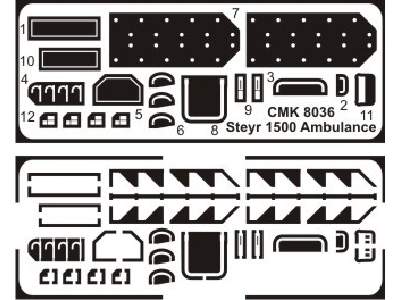 Steyr 1500 Ambulance wood cab - conversion set for Tamiya - zdjęcie 6