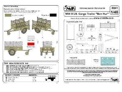 WW II US. Cargo Trailer Ben Hur  Full resin kit 1/48 - zdjęcie 3