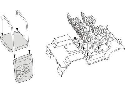 Quad Gun Tractor - Seats - version Ford/Chevrolet for Tamiya/Ita - zdjęcie 1