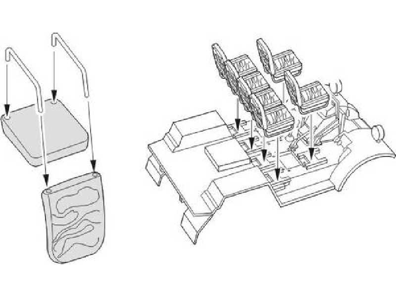 Quad Gun Tractor - Seats - version Ford/Chevrolet for Tamiya/Ita - zdjęcie 1