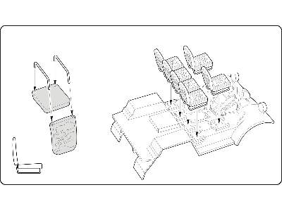 Quad Gun Tractor - Seats - version Ford/Chevrolet for Tamiya/Ita - zdjęcie 2