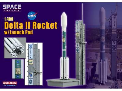 Delta II Rocket w/Launch pad - model gotowy - zdjęcie 2