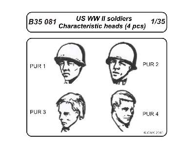 US WW II soldiers  Characteristic head (4 pcs) - zdjęcie 1