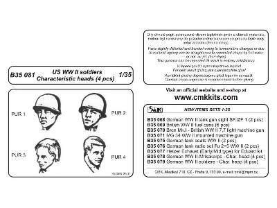 US WW II soldiers  Characteristic head (4 pcs) - zdjęcie 2