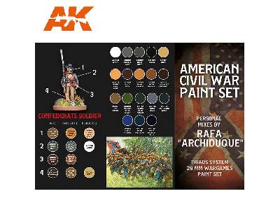 Ak 11764 Rafa "archiduque" - Special 28mm American Civil War Paint Set - zdjęcie 5