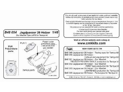 Jagdpanzer 38 Hetzer  Gun Mantlet LATE Production for Tamiya 1/4 - zdjęcie 2