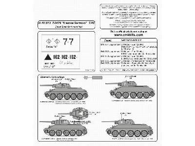 T-34/76 Krasnoe Sormovo  Decal sheet 1/48 - zdjęcie 2