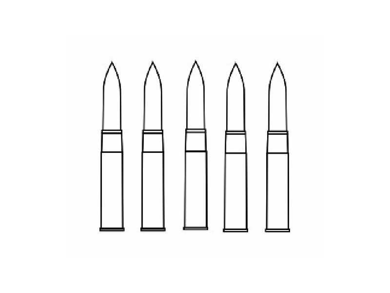 M4A1 Sherman  Ammunition 75 mm (5 pcs) for Dragon kit 1/72 - zdjęcie 1