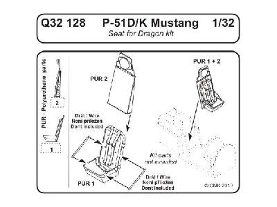 P-51D/K  Seat 1/32 for Dragon kit - zdjęcie 1