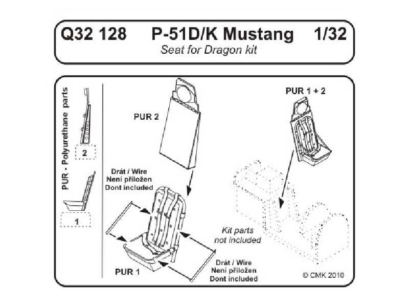 P-51D/K Seat 1/32 for Dragon kit - zdjęcie 1 P-51D/K Seat 1/32 for Dragon kit - zdjęcie 1