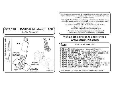 P-51D/K  Seat 1/32 for Dragon kit - zdjęcie 2