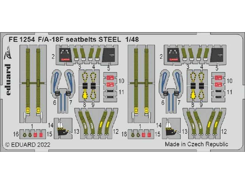 F/ A-18F seatbelts STEEL 1/48 - MENG - zdjęcie 1