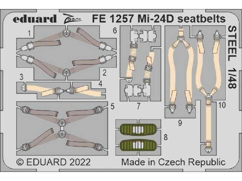 Mi-24D seatbelts STEEL 1/48 - TRUMPETER - zdjęcie 1 Mi-24D seatbelts STEEL 1/48 - TRUMPETER - zdjęcie 1