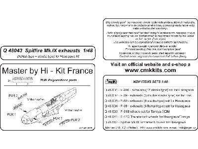 Spitfire Mk.IX exhausts (Fishtail Type & Stacks Type) - zdjęcie 2