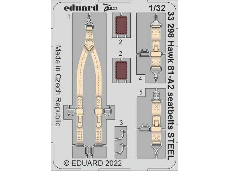 Hawk 81-A2 seatbelts STEEL 1/32 - GREAT WALL HOBBY - zdjęcie 1