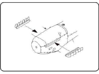 Late Spitfire Mk.V/Seafire Mk.III six exhaust stubs - for Hasega - zdjęcie 1