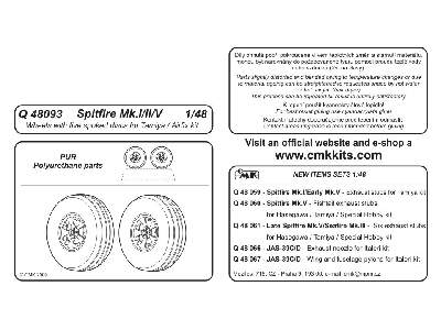 Spitfire Mk.I/II/V Wheels for Tamiya - zdjęcie 2