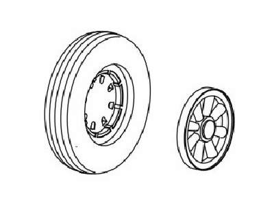 F6F Hellcat   wheels with moulded eight spoked discs and four ch - zdjęcie 1