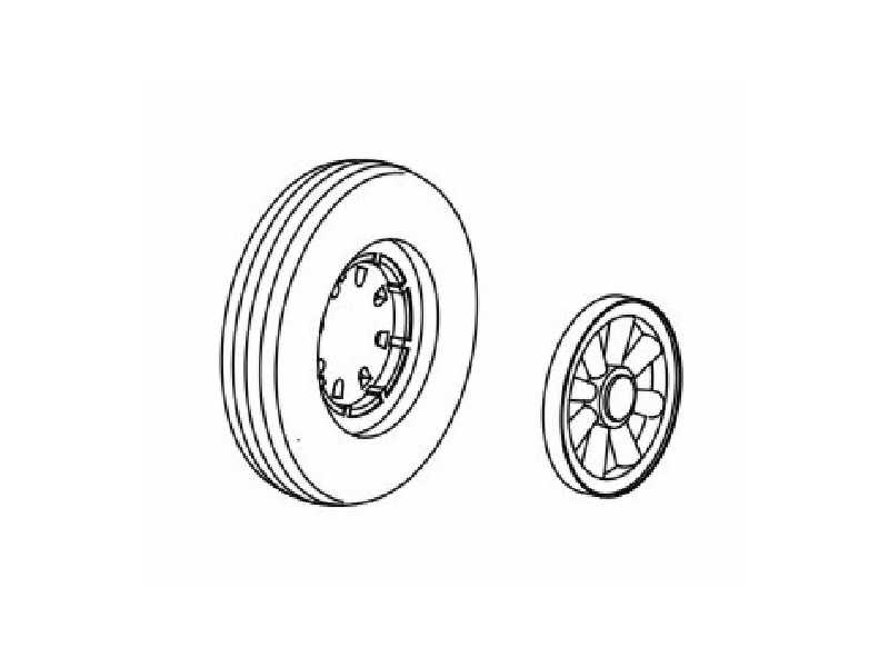 F6F Hellcat   wheels with moulded eight spoked discs and four ch - zdjęcie 1