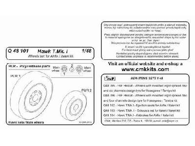 Hawk T.Mk.I - Wheels for Airfix / Italeri kit - zdjęcie 1