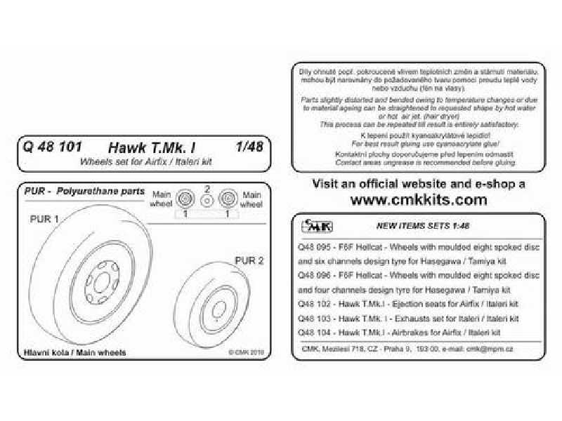 Hawk T.Mk.I - Wheels for Airfix / Italeri kit - zdjęcie 1