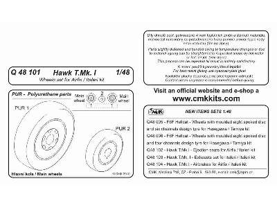 Hawk T.Mk.I - Wheels for Airfix / Italeri kit - zdjęcie 2