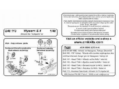 Wywern S.4  Wheels 1/48 for Trumpeter kit - zdjęcie 1