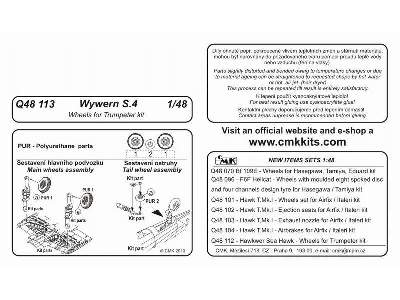 Wywern S.4  Wheels 1/48 for Trumpeter kit - zdjęcie 2