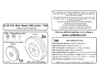 BAe Hawk 100 series - Wheels set for Airfix - zdjęcie 2