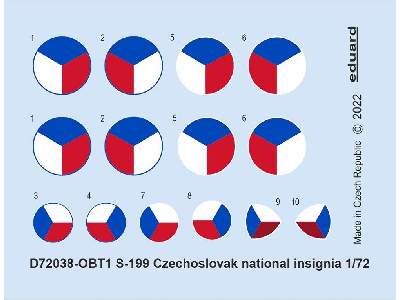 S-199 Czechoslovak national insignia 1/72 - EDUARD - zdjęcie 1