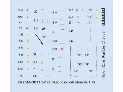 S-199 Czechoslovak stencils 1/72 - EDUARD - zdjęcie 1