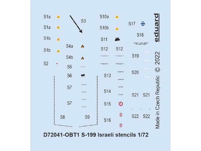 S-199 Israeli stencils 1/72 - EDUARD - zdjęcie 1 S-199 Israeli stencils 1/72 - EDUARD - zdjęcie 1