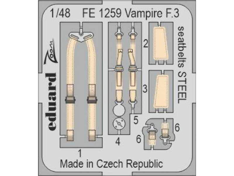 Vampire F.3 seatbelts STEEL 1/48 - AIRFIX - zdjęcie 1 Vampire F.3 seatbelts STEEL 1/48 - AIRFIX - zdjęcie 1