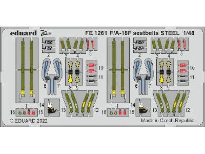 F/ A-18F seatbelts STEEL 1/48 - HOBBY BOSS - zdjęcie 1